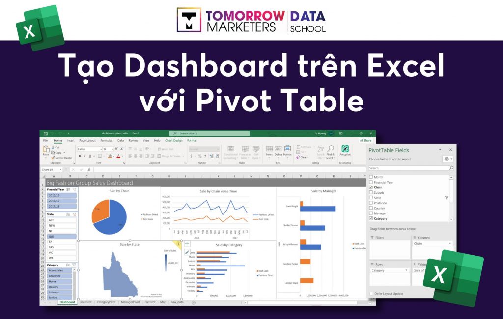 Hướng dẫn cách tạo Dashboard trên Excel với Pivot Table